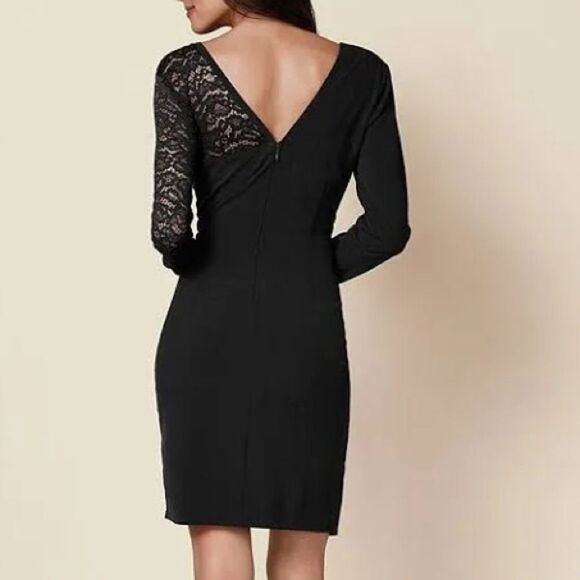 Venus Elegant Black Lace Mini Dress Size 10 - Picture 2 of 11